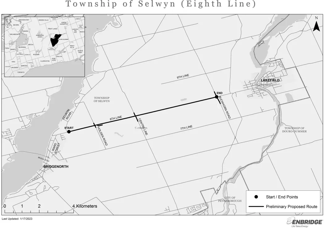 Township of Selwyn (Eighth line) map