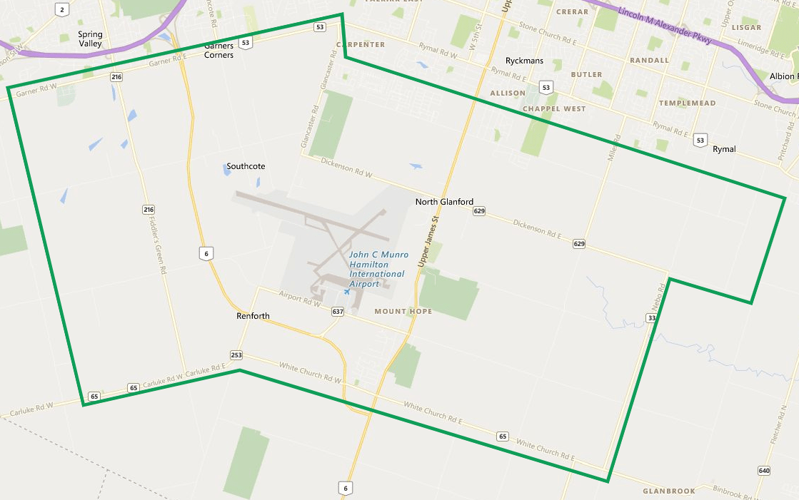 Hamilton Airport Regional Expansion Project Map