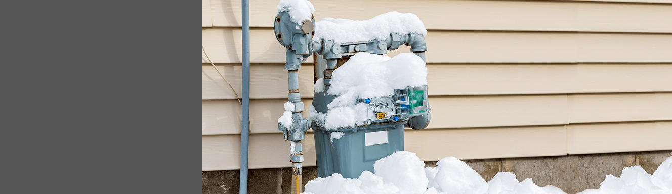 Meter covered in snow