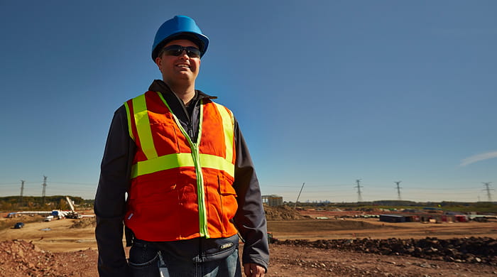 Company on a pipeline project