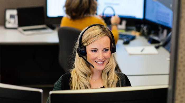 Employee on the phone