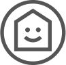 House icon with smiley face