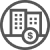 Building with dollar sign icon