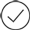 A grey checkmark enclosed in a circle.