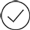 A grey checkmark enclosed in a circle.