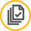 Document stack and check mark icon