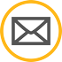 An email enclosed in a gold circle.