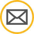 An email enclosed in a gold circle.