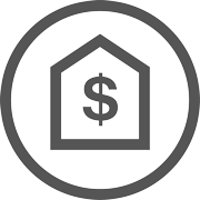 Home with dollar sign