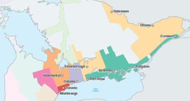 Central distribution area map