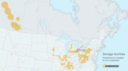 Enbridge Gas storage facilities map