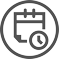 Calendar with clock icon
