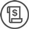 Dollar on scroll icon