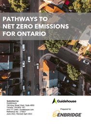 Cover of Pathways to Net Zero Emissions for Ontario Report.