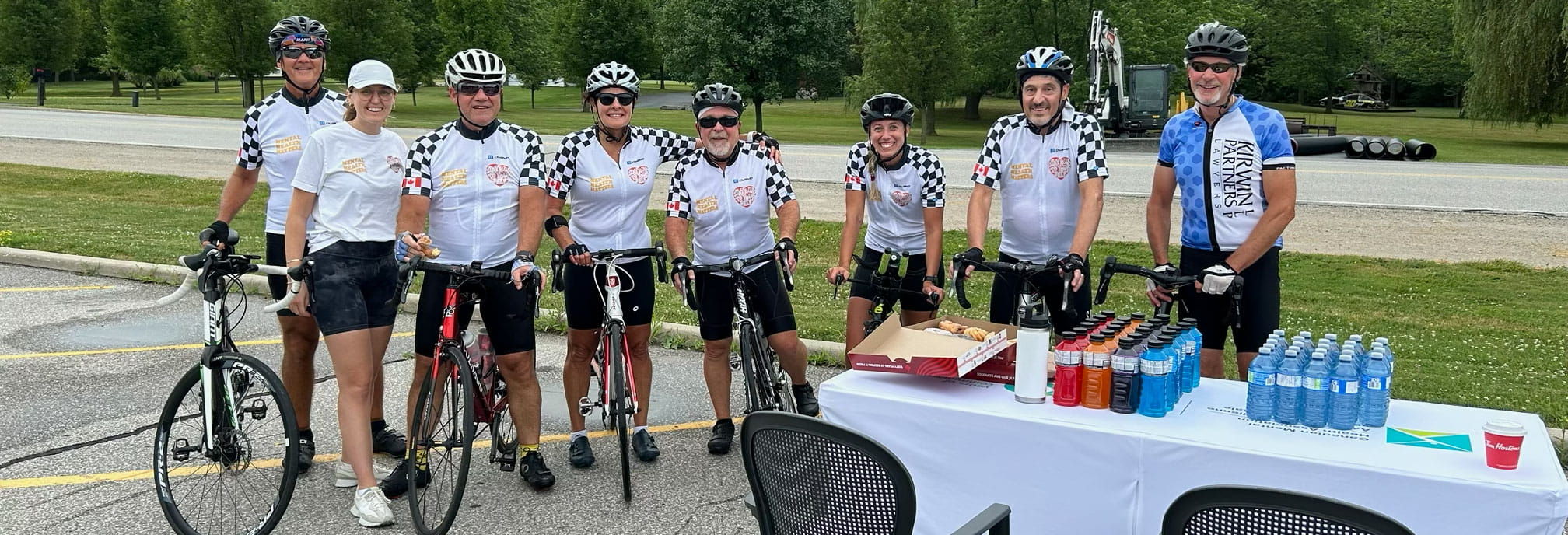 Enbridge Employees volunteering in CMHA Ride Don't Hide Biker event