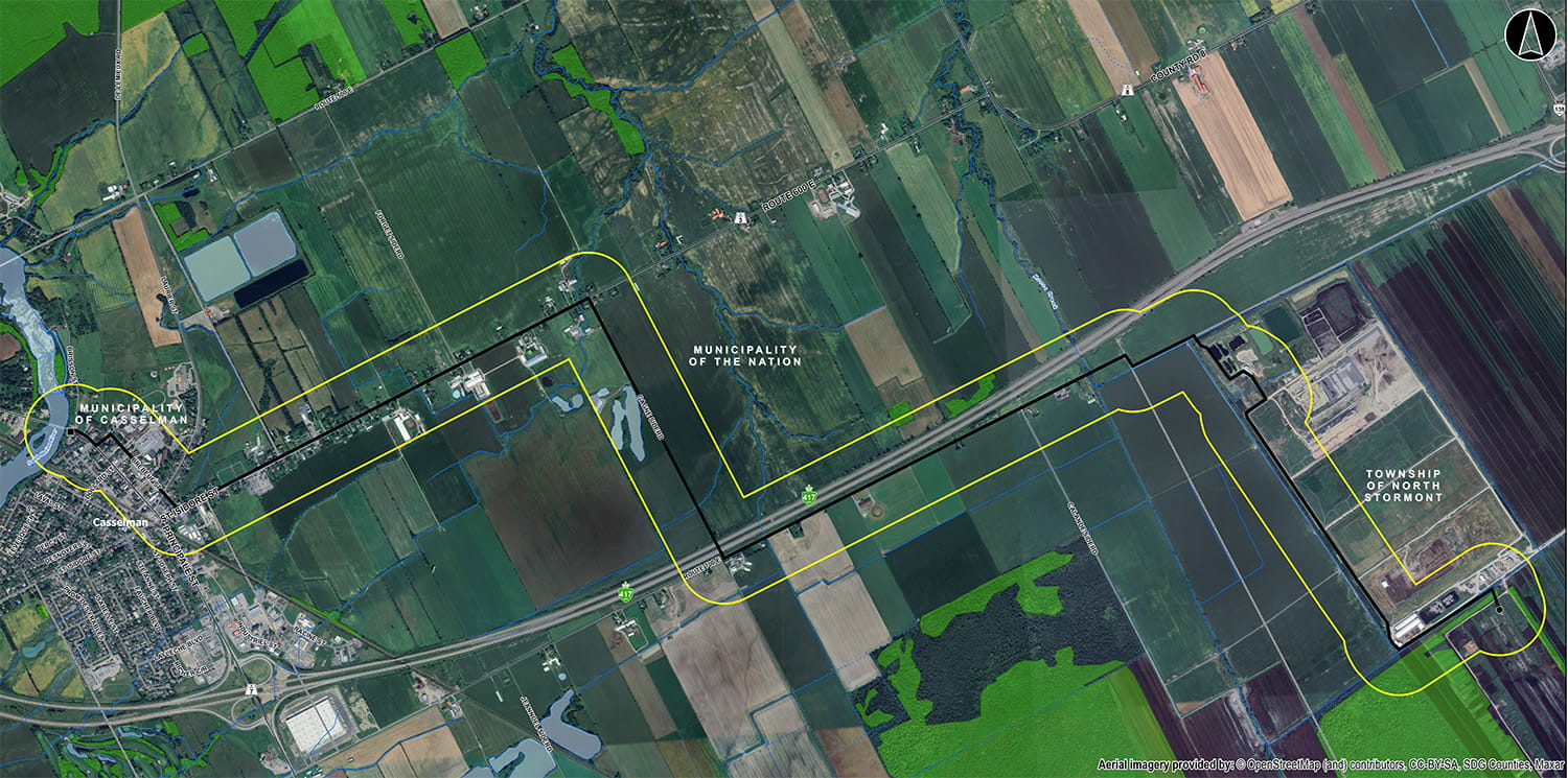 Map of Casselman segment of the project