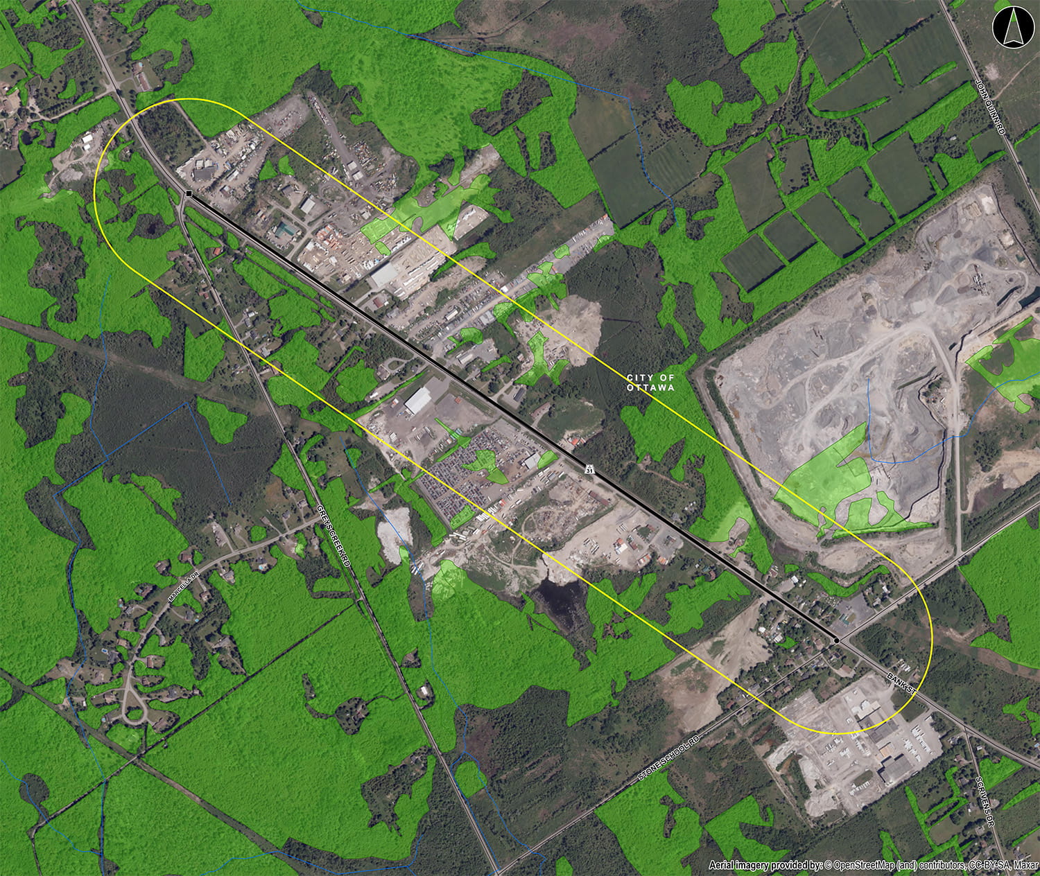 Map of Ottawa segment of the project