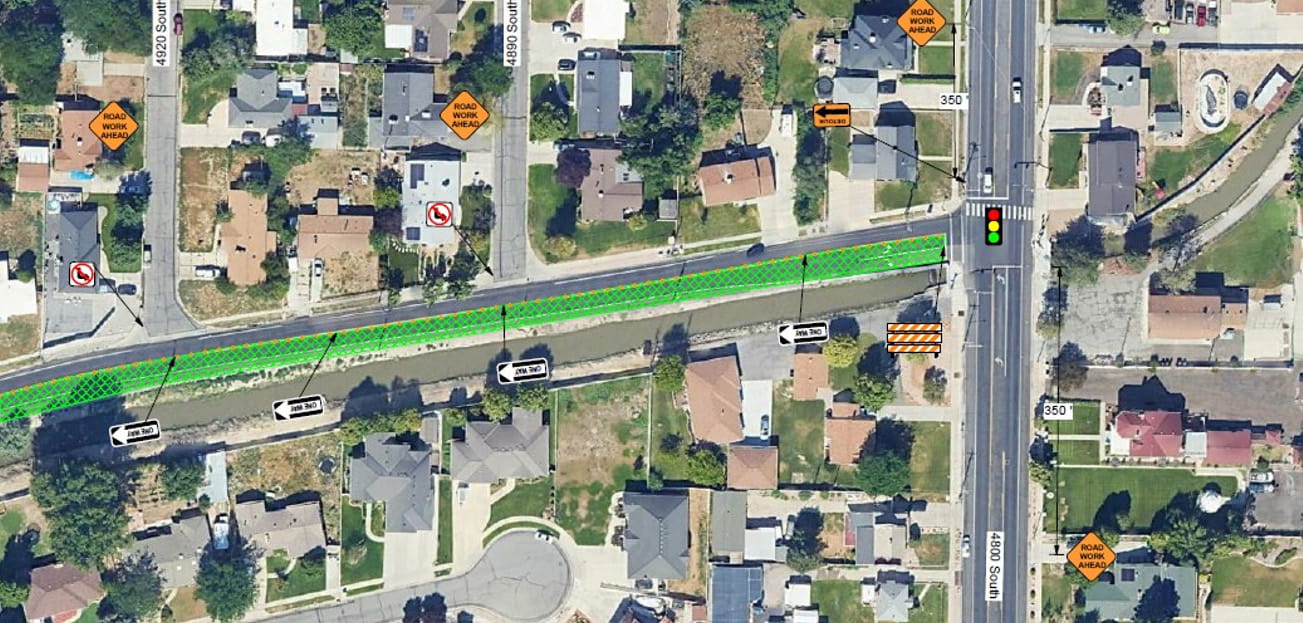 Map showing construction activities in phase 2