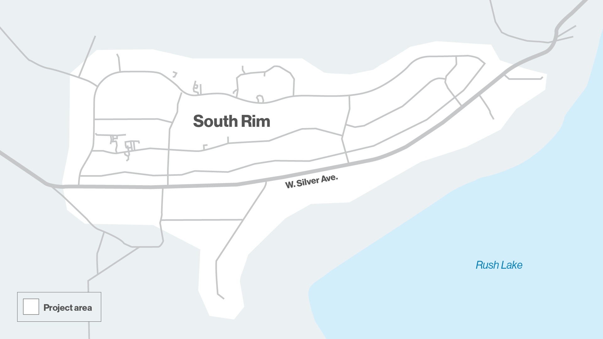 Map showing the project area in South Rim