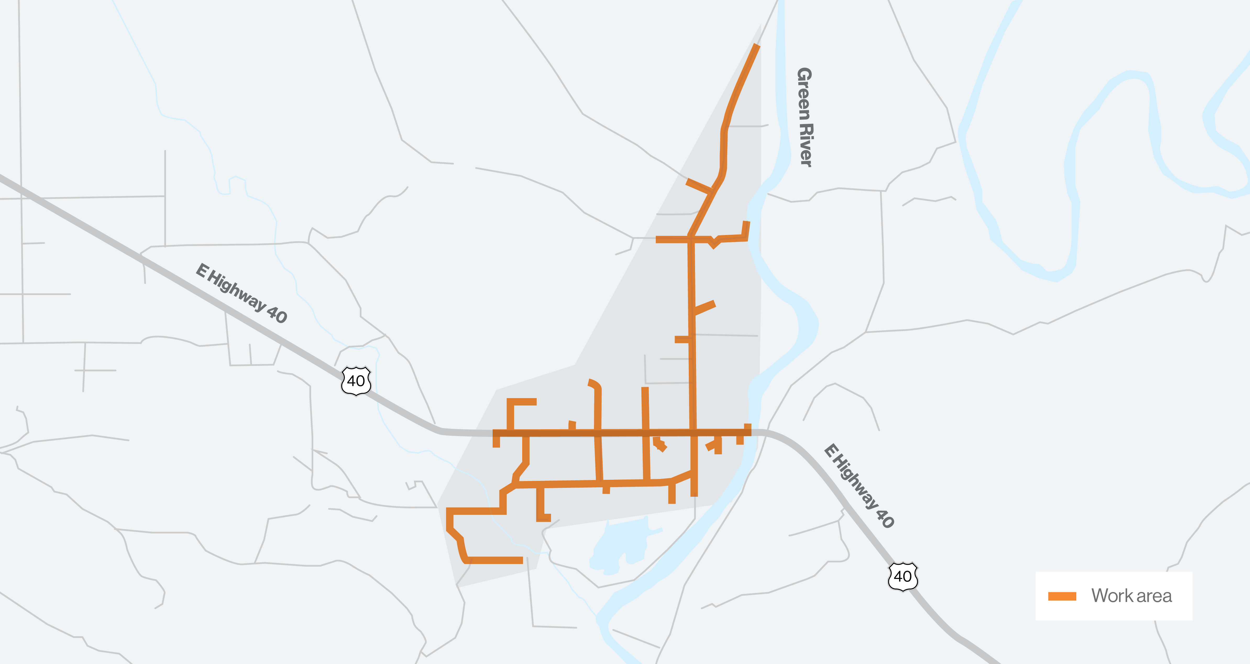 Map showing the project area in Jensen