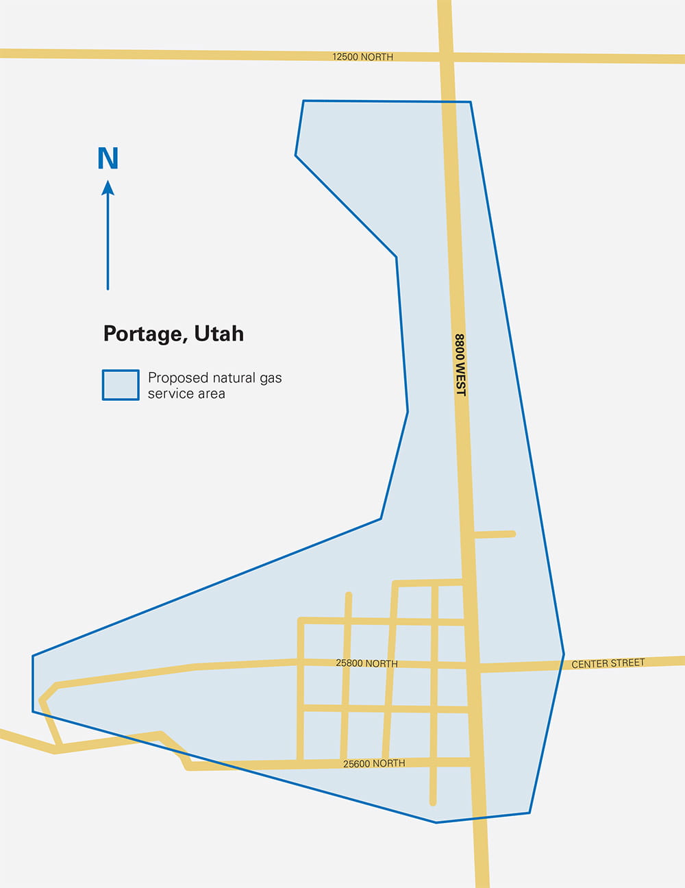 Map illustrating the Portage project area
