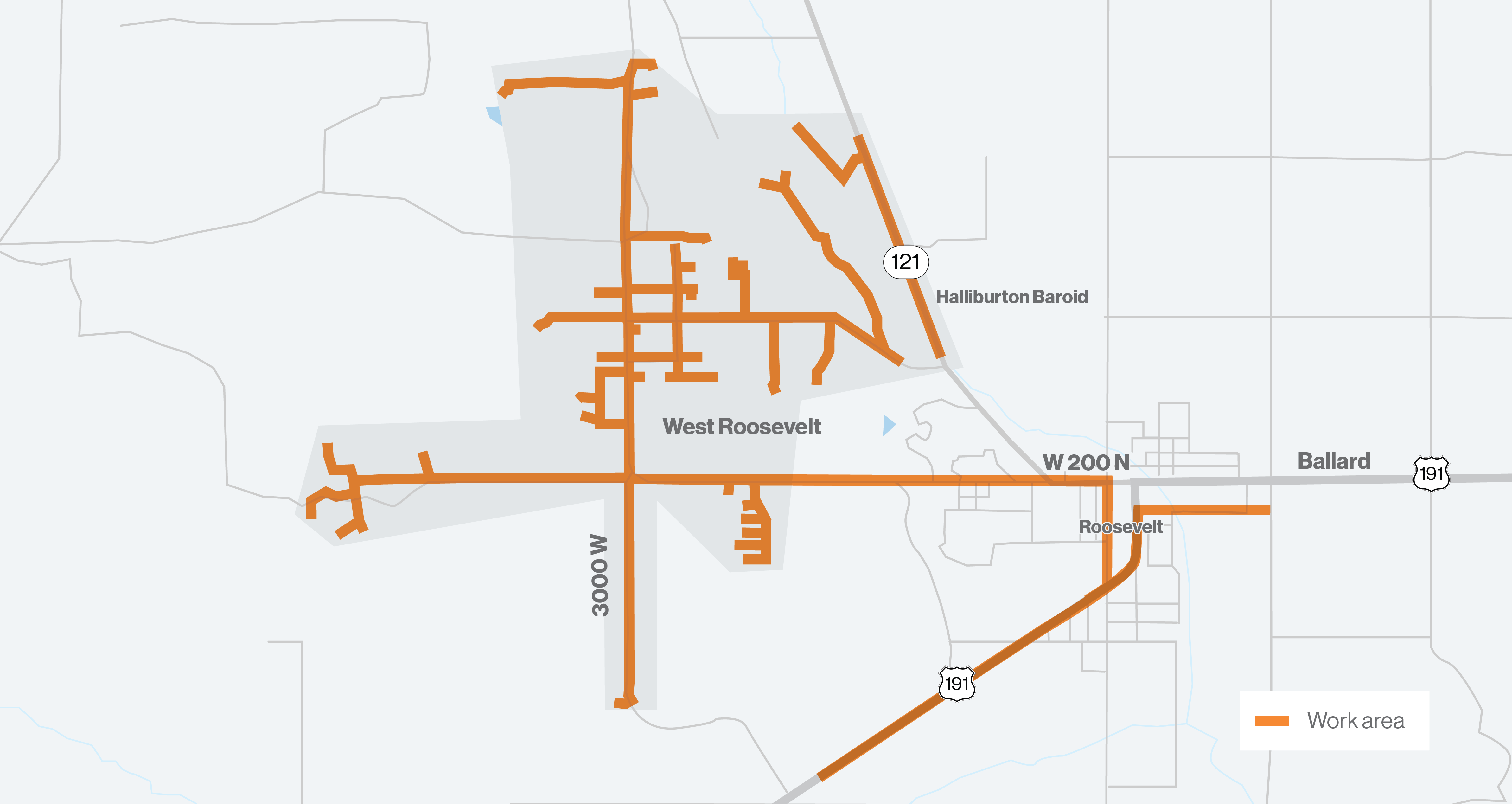 Map showing the project area in West Roosevelt