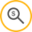 Magnify glass with dollar sign
