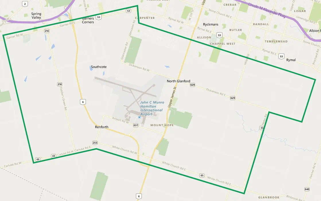 Hamilton Airport Regional Expansion Project Map