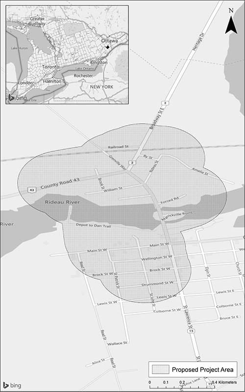 Project map for Merrickville-Wolford Community Expansion Project