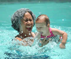 Natural gas heated pool