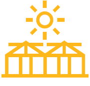 A greenhouse and sunlight illustration