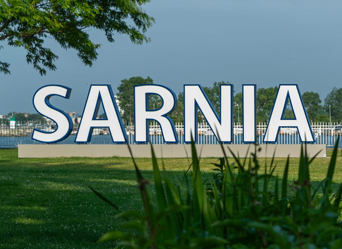 A sign with "Sarnia"