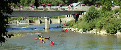 Saugeen river with kayakers