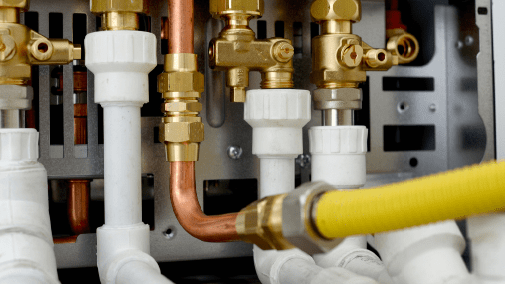 Natural gas pool heating pipes