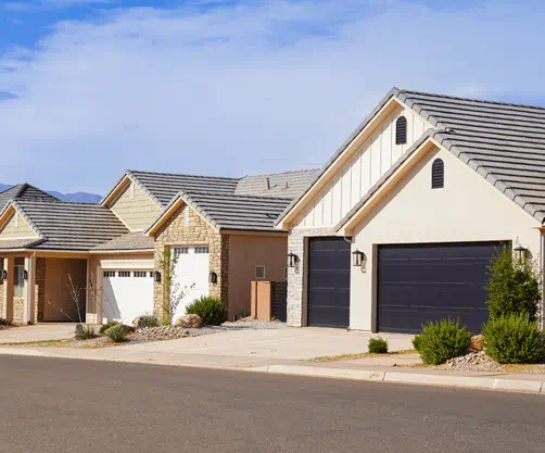 Row of single family homes in St. George, Utah